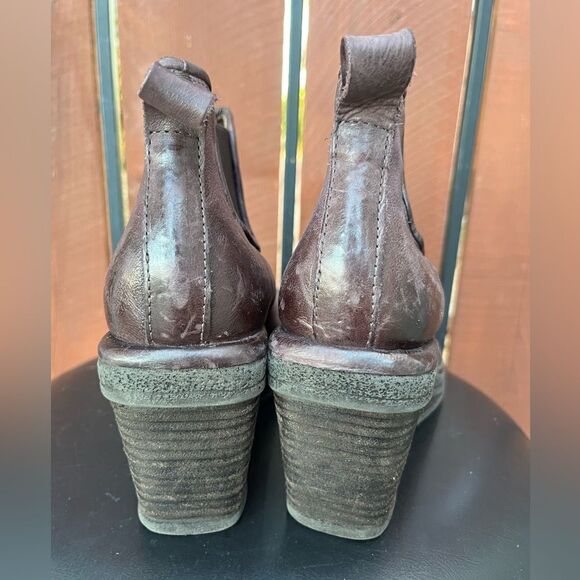 New A.S.98 Talen Wedge Ankle Bootie in Eggplant Leather Size 39 - Picture 5 of 9